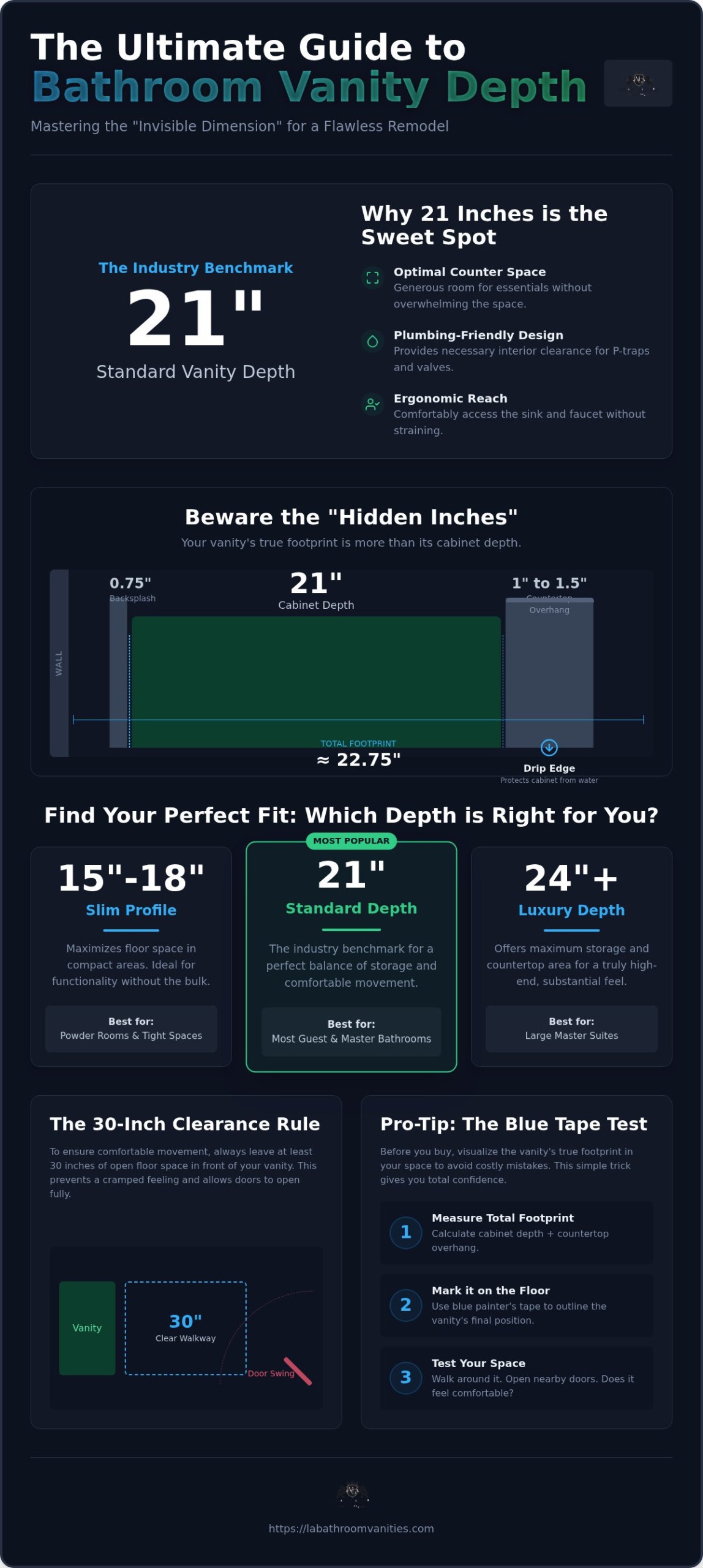 Standard Bathroom Vanity Depth: The 2026 Guide for Los Angeles Homeowners